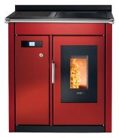 KLOVER Küchenherd Pellet wasserführend SMART 80 BT 22,6 kW Rot